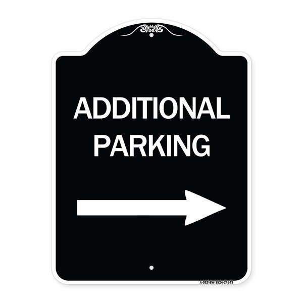 Signmission Additional Parking Right Arrow Heavy-Gauge Aluminum Architectural Sign, 24" x 18", BW-1824-24349 A-DES-BW-1824-24349 - main